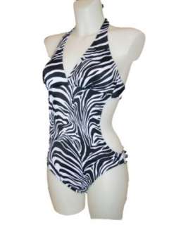  Womens MW Zebra Monokini One Piece Swimsuit, Cut Outs with 