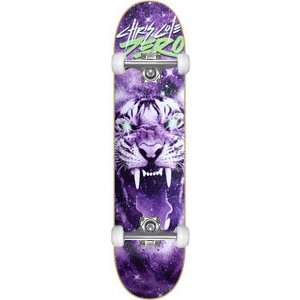Zero Cole Space Tiger Complete Skateboard   8.12 Purple w/Raw Trucks 