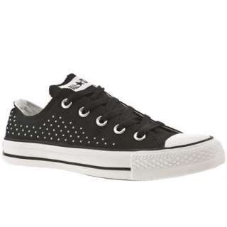 CONVERSE WOMENS BLACK WHITE FABRIC TRAINERS  