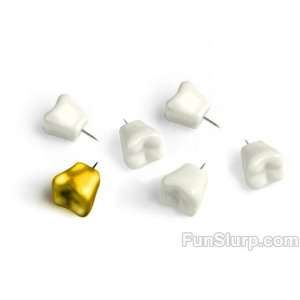  Kikkerland Tooth Push Pins, Set of 6 (ST26) Office 