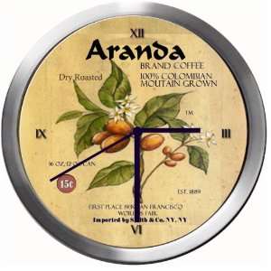  ARANDA 14 Inch Coffee Metal Clock Quartz Movement Kitchen 