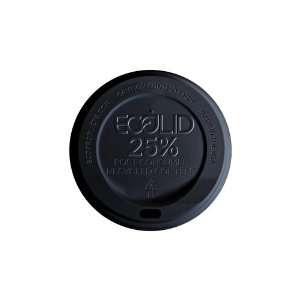 Eco Products EP HL16 BR EcoLid Black 25% Recycled Polystyrene Lid, For 