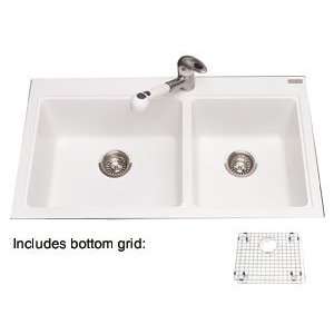  Kindred Sinks KGDL2036 9 Double Bowl Drop In Granite Sink 