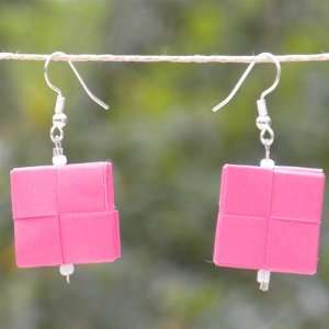  Gifts with Humanity CJPE03P Square Folded Paper Earrings 