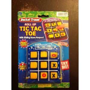   Pocket Size Travel Tic Tac Toe 2 Player Game with Sliding Scorekeepers