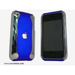  iPhone 3G/3GS Hard case Silver Chrome & BlueFlux Cell 