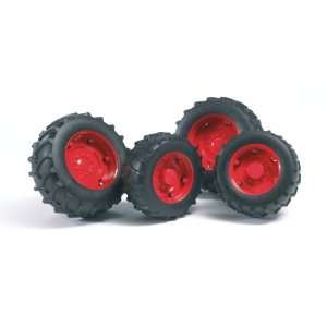   Bruder Twin Tires with Red Rims for Tractor Series 02000 Toys & Games