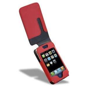  Covertec SX22812 Leather Flip Case for iPhone   Black/Red 