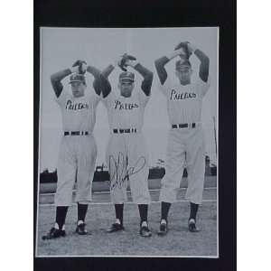 Curt Simmons Pictured With Robin Roberts & Karl Drews 1951 Autographed 
