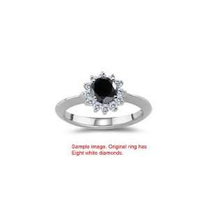  0.53 0.58 Cts Black & White Diamond Cluster Ring in 