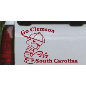 Red 22in X 14.7in    Go Clemson Pee On South Carolina Car Window Wall 