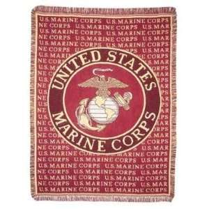  United States Marine Corps Military Crested Afghan Throw 
