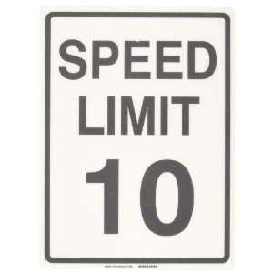   Premium Fiberglass, Traffic Sign Standard, Legend Speed Limit 10 Mph