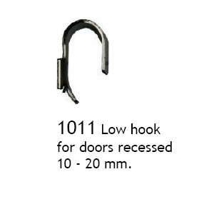  1011 Low hook, Chrome, for recessed door
