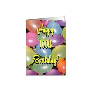  100th one hundreth Happy Birthday Balloons Card Toys 