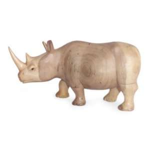  Wood statuette, White Rhino