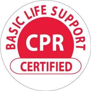    HARD HAT EMBLEMS CPR CERTIFIED BASIC LIFE SUPPORT