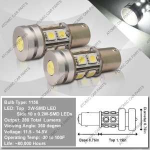   Bulbs (2W Top + 10x0.2W Side)   1157 Type / White (Pair) Automotive