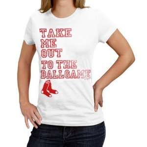   Boston Red Sox Ladies White Fake Out T shirt