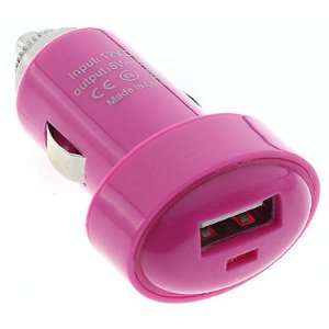  Pink USB Car Charger Cigarette Lighter Adapter 