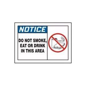  NOTICE DO NOT SMOKE, EAT OR DRINK IN THIS AREA (W/GRAPHIC 