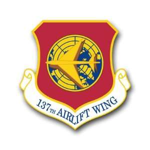 US Air Force 137th Airlift Wing Decal Sticker 3.8 6 Pack 