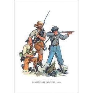 Vintage Art Confederate Infantry, 1863   03908 6