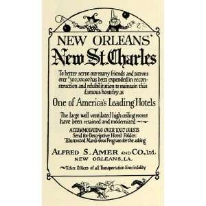 1927 Ad New Orleans St. Charles Hotel Alfred S. Amber   Original Print 