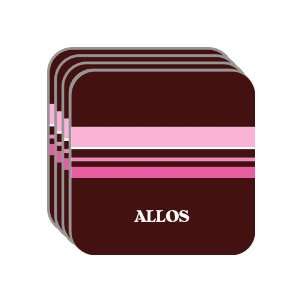 Personal Name Gift   ALLOS Set of 4 Mini Mousepad Coasters (pink 