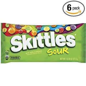Skittles Sours, 13.3 Ounce Bags (Pack of 6)  Grocery 