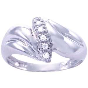  14K White Gold Diamond Right Hand Ring Diamond, size7.5 