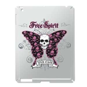 iPad 2 Case Silver of Butterfly Skull Free Spirit Wild Child