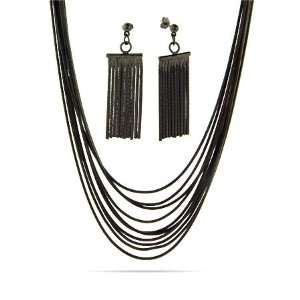  Ten Strand Hematite Snake Chain Earring and Necklace Set 