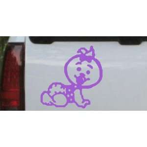 Baby Girl Crawling Car Window Wall Laptop Decal Sticker    Purple 16in 