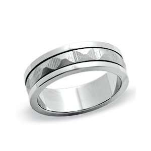   Mens Stainless Steel Spinner Band   Size 12 PLATINUM MNS RGS Jewelry