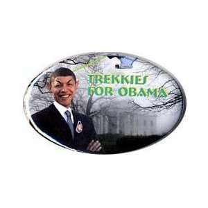  preorder Obama  1 3/4 x 2 3/4 oval button Trekkies for 