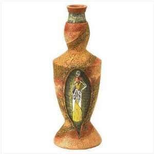  MASAI AFRICAN INSPIRED ACCENT VASE MAIDEN WOMAN FIGURE 