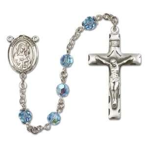 St. Gertrude of Nivelles Aqua Rosary Jewelry