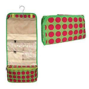    Lime Dot Hanging Cosmetic Case *Great for Travel* 