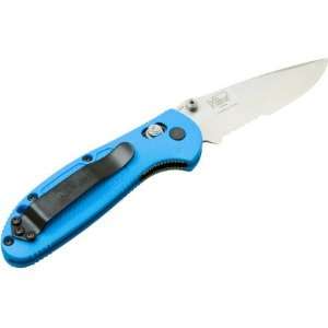  Benchmade 556 Mini Griptilian Knife Blue/Combo Edge Silver 