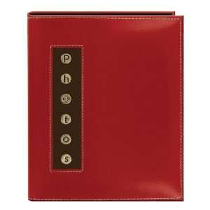   Photo Sewn Leatherette Cover Brag Album, Red Arts, Crafts & Sewing