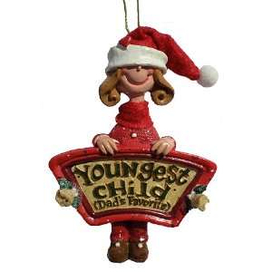  Youngest Child (Dads Favorite) Girl Christmas Ornament 