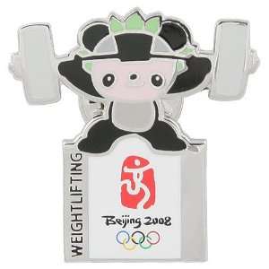  2008 Olympics Beijing Weight Lifting Pin Sports 