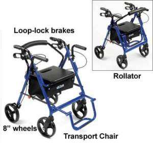 Drive Duet Rollator Transport Chair Rolling Walker  