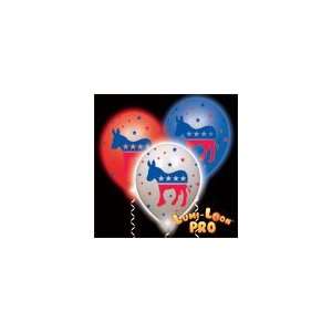  Democratic Party Assorted Lights White Balloons (10 Pack 