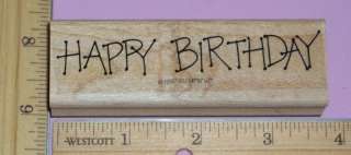 HAPPY BIRTHDAY 1997 rubber stamp STAMPIN UP low shipping  
