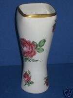 Vintage rose porcelain de bruxelles vase Belgium  