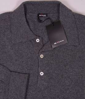   SWEATER $1895 CHARCOAL GRAY 100%CASHMERE 3 BTN POLO SWEATER XL 54e NEW