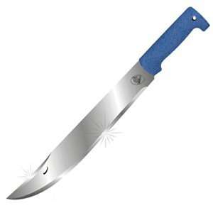  Mountain Knife, 10 in., Blasted Satin, Blue Handle, Sheath 