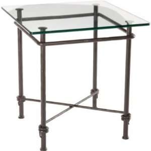 900 950 BNE Ranch Side Table With Blasted Nipped Edge Glass Item 